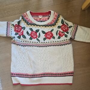 Mossimo Supply Co. Floral Knit Sweater - Cream and Red
